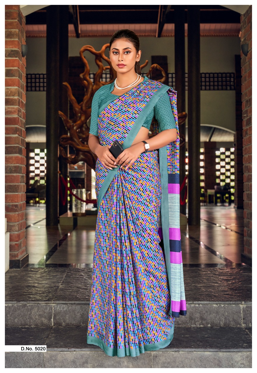 Buy AKHILAM Women's Blue Woven Design Georgette Saree With Unstitched Blouse  Piece at Amazon.in