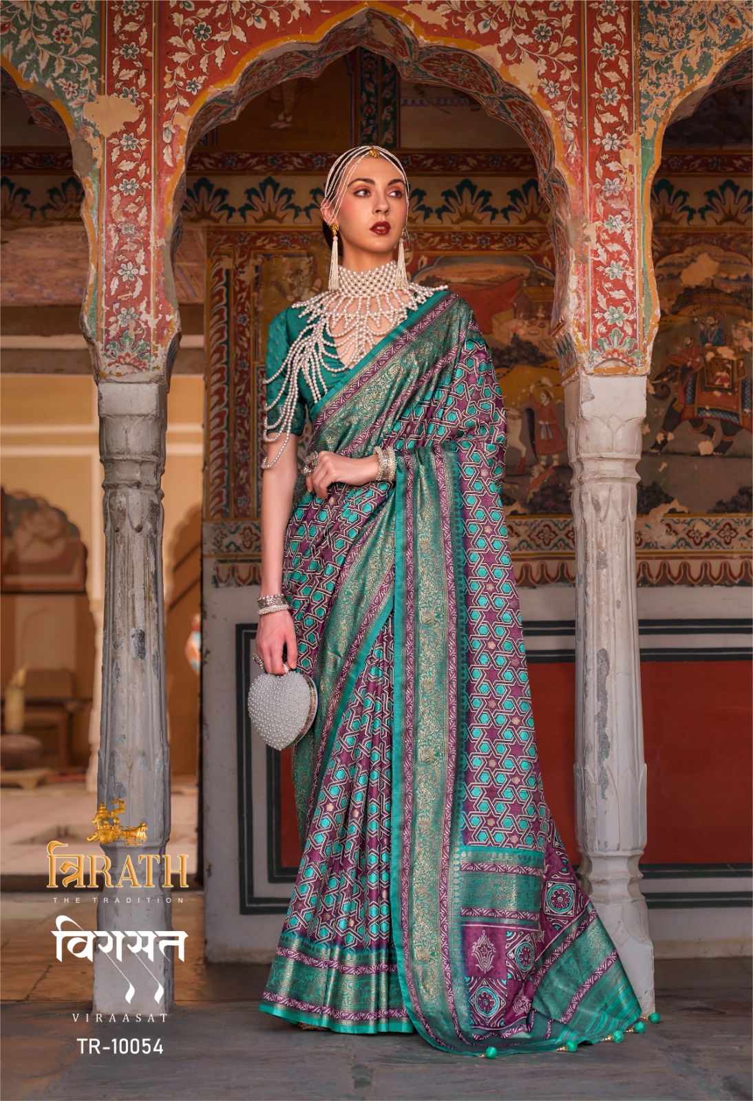 Blue Turquoise color Organza sarees with all over buties saree design  -ORGS0001597