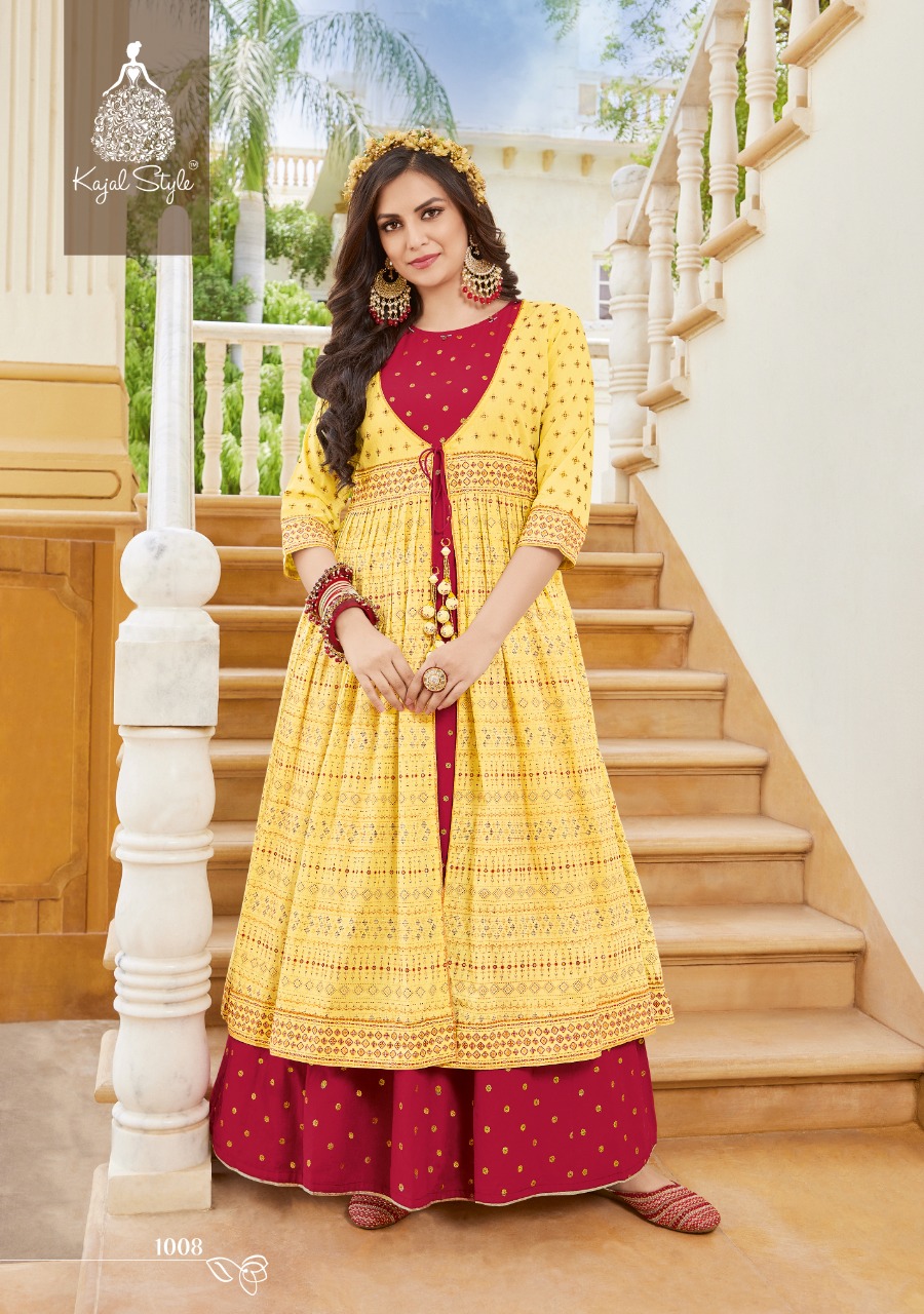 Kajal Mumtaz Multicolor Cotton Printed Gown Kurti – NiharikaFab
