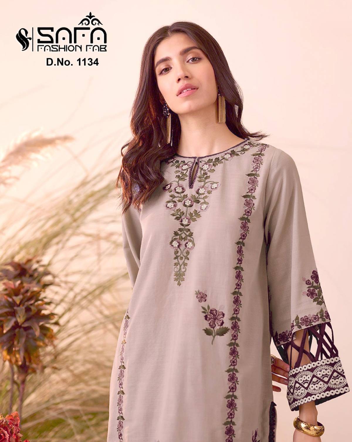 Wholesale Top With Bottom Safa Fashion 1153 Designer Embroidered