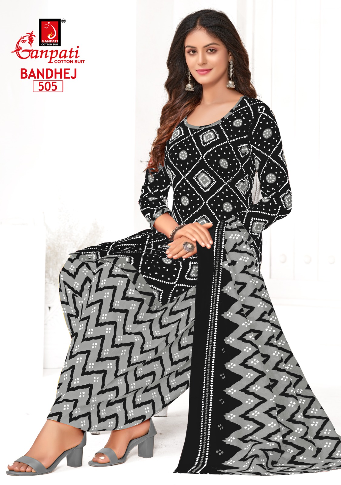 Magenta Bandhani Banarasi Dress Material Pure Georgette Silk | KaLa Bandhej