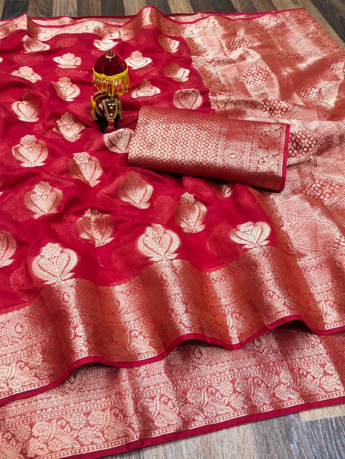 Buy Firozi N Pink Banarasi Silk Jacquard Half N Half Saree Festive Wear  Online at Best Price | Cbazaar