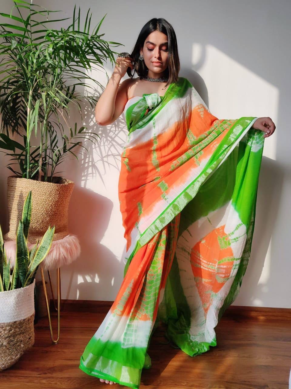 Linen Shibori Sarees | Shibori Saree Online | Best Price Linen Sarees -  jhakhas.com