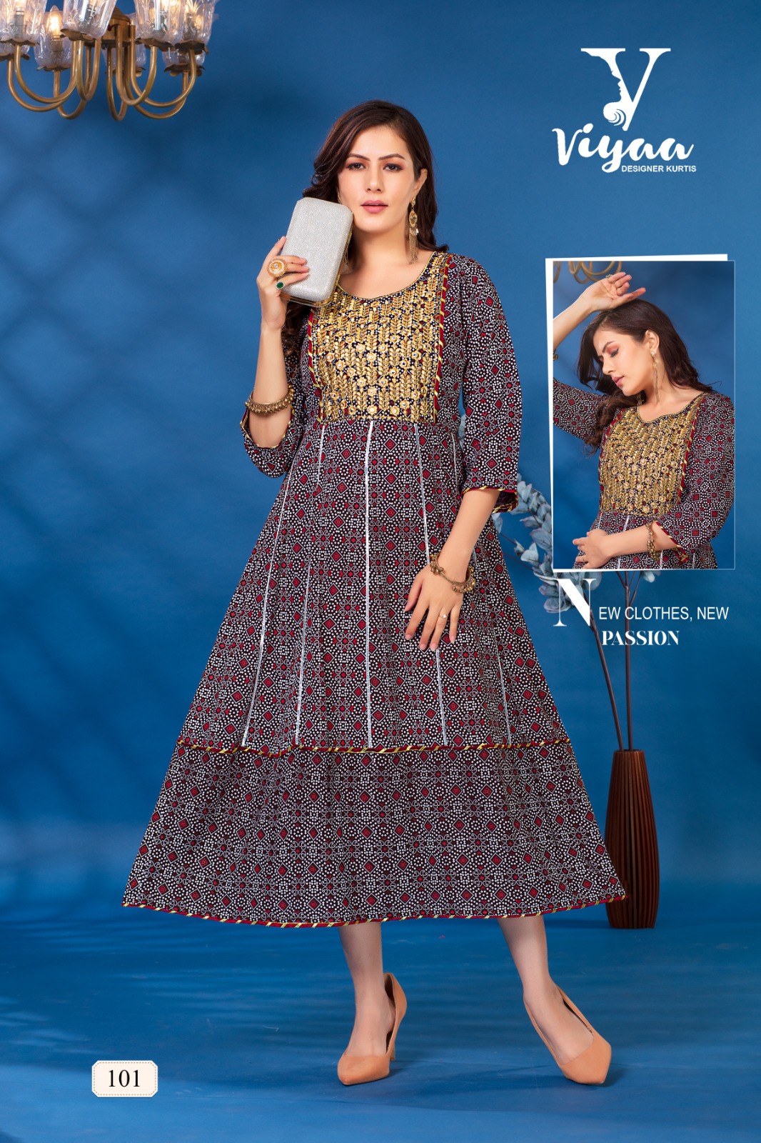 https://www.cottonduniya .com/kiana-soulmate-designer-exclusive-fancy-classy-rayon-with-embroidery-worked- kurti… | Kurtis with pants, Gown pattern, Embroidered kurti