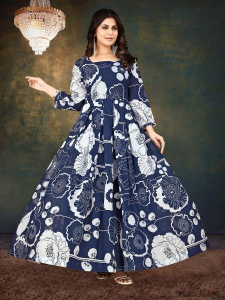 Punit Balana Embellished Anarkali Set With Printed Dupatta | Ivory, Resham,  Handloom Chanderi… | Traditional indian outfits, Easy trendy outfits, Simple  gown design