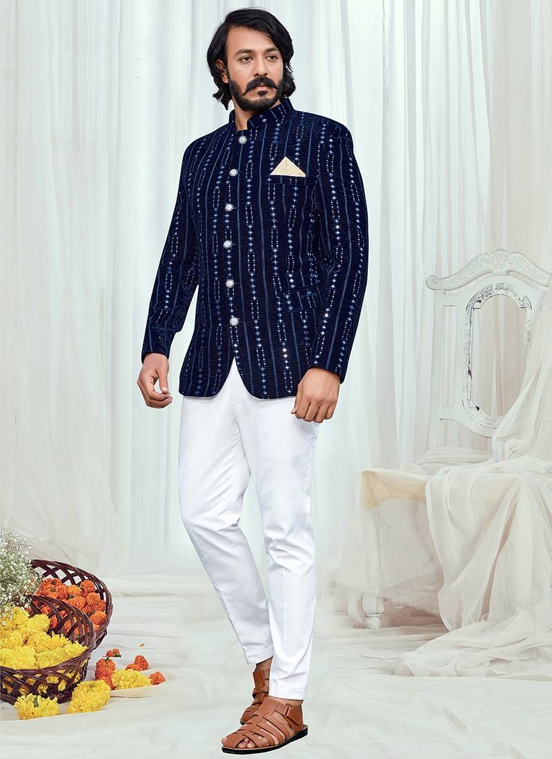 Buy SKAVIJ Men's Art Silk Kurta Pajama Set Indian Wedding Party Wear Dress  (Large, Black) Online at Best Prices in India - JioMart.