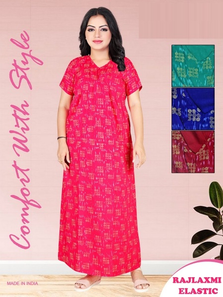 NIGHTY GOWN VOL-375 BY ASLIWHOLESALE 375-A TO 375-F SERIES HOSEIRY COTTON  NIGHTYS