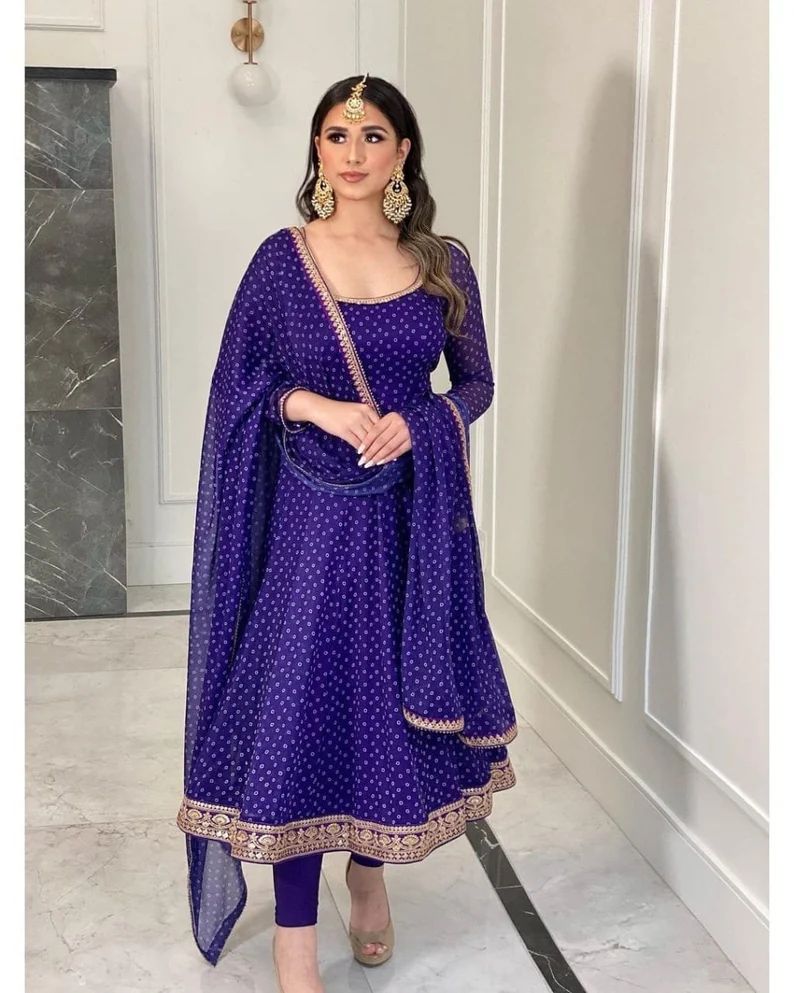 Buy Pakistani Designer Flared Gown Readymade Anarkali Long Dresses With  Dupatta Salwar Kameez Lavender Salwar Suit Semi Stitched Shalwar Kameez  Online in India … | Fancy dress design, Indian fashion dresses, Party